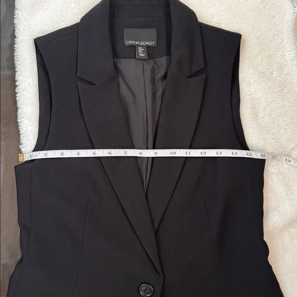 Cynthia Rowley Black Sleeveless Blazer Vest Size S - Picture 6 of 10
